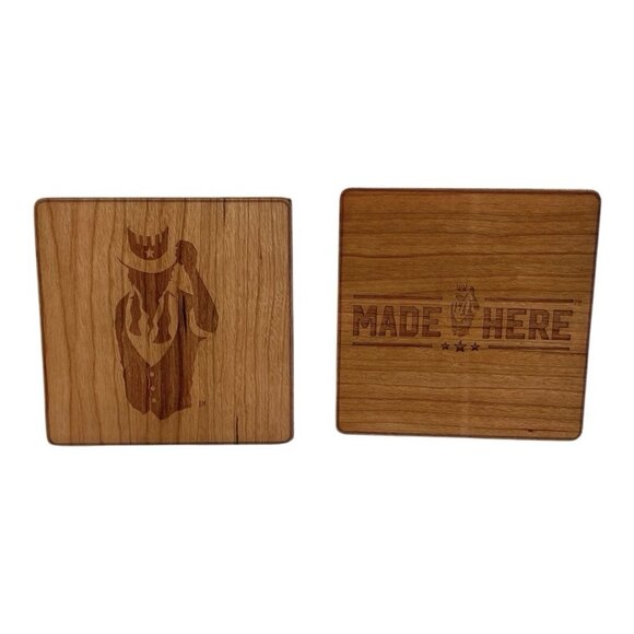 Made Here Playboy Bamboo Coaster Set 6x Square Eco Engraved Drink Coasters NWOT - Picture 3 of 5